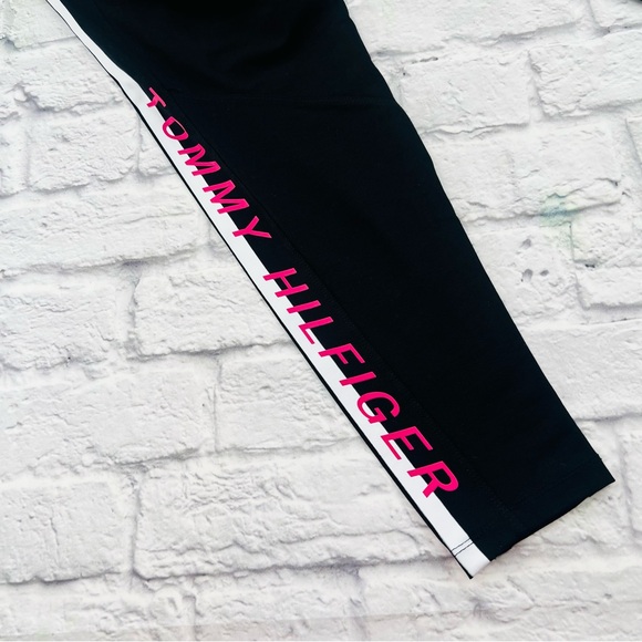 Tommy Hilfiger Sport Womans 1X Black and Pink Athletic Leggings Athleisure - Picture 11 of 11